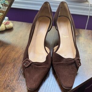 Christian Louboutin Brown Suede Heels